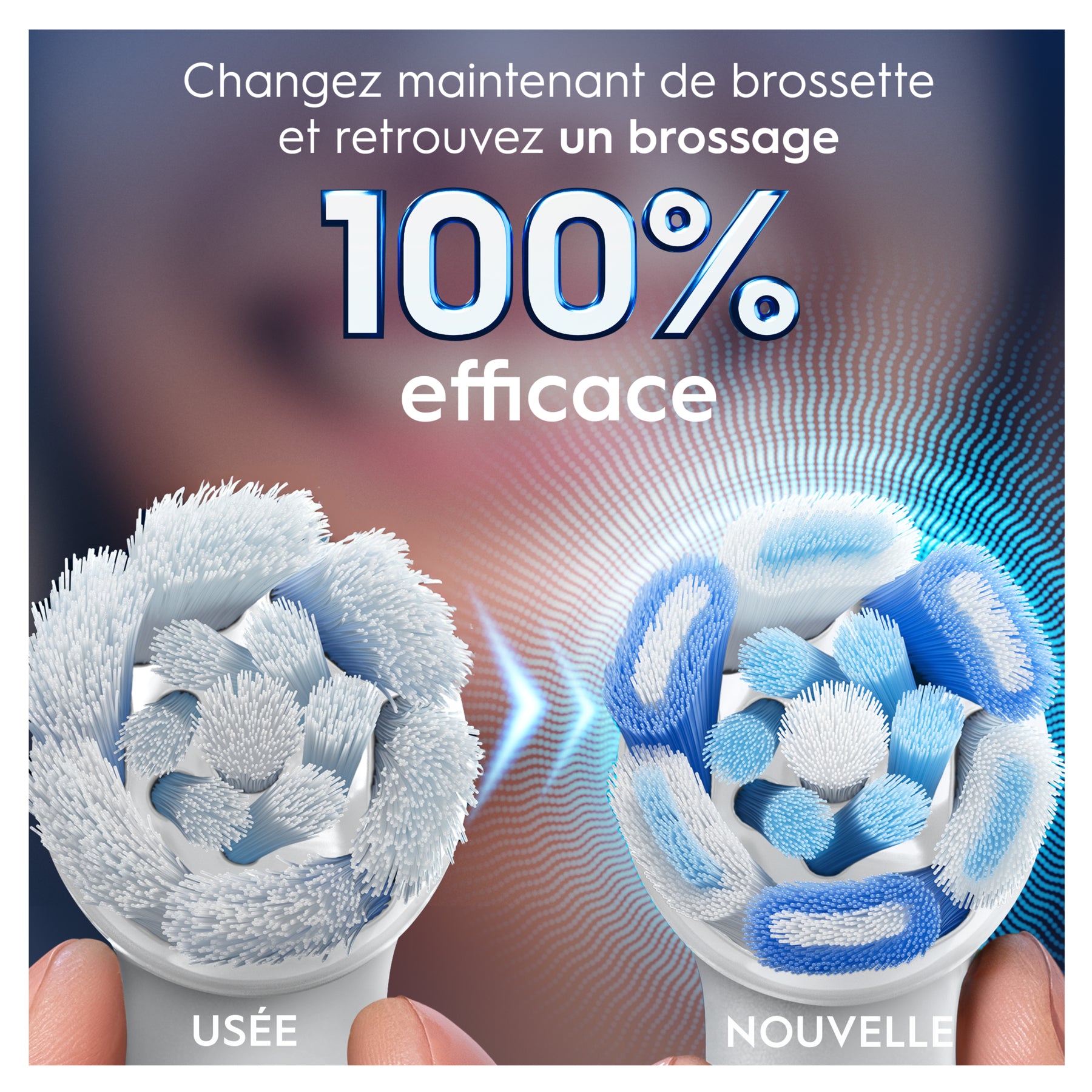 Oral-B Brossettes de rechange rondes authentiques série iO nettoyage ultime blanches adaptées aux gencives sensibles lot de 6