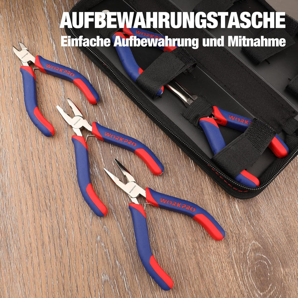 WORKPRO W001305 Lot de pinces de précision - 5 pièces