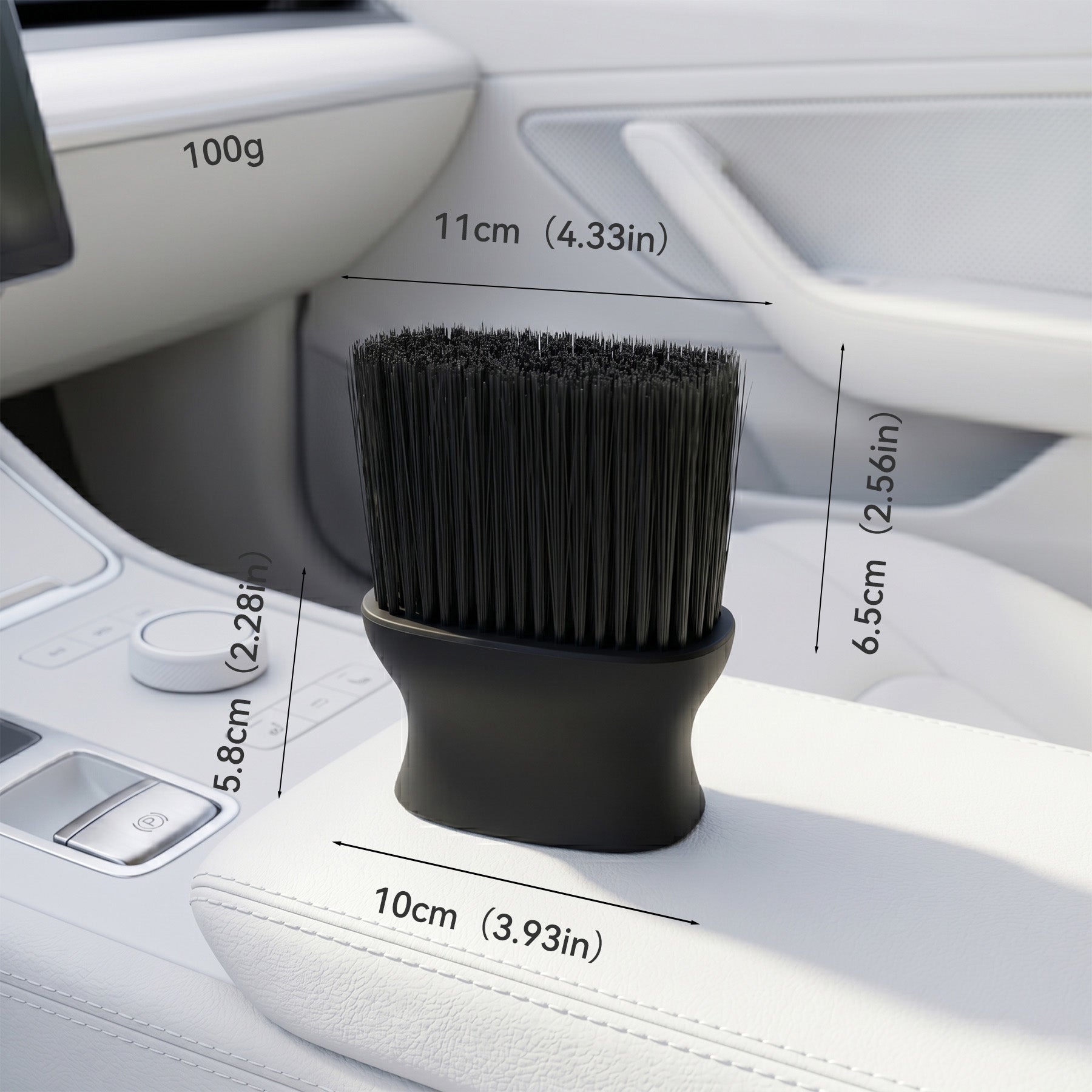 Brosse de detailing automobile, Brosse de nettoyage voiture, Plumeau, Brosse de détail à poils doux pour fissures, Brosse dépoussiérante