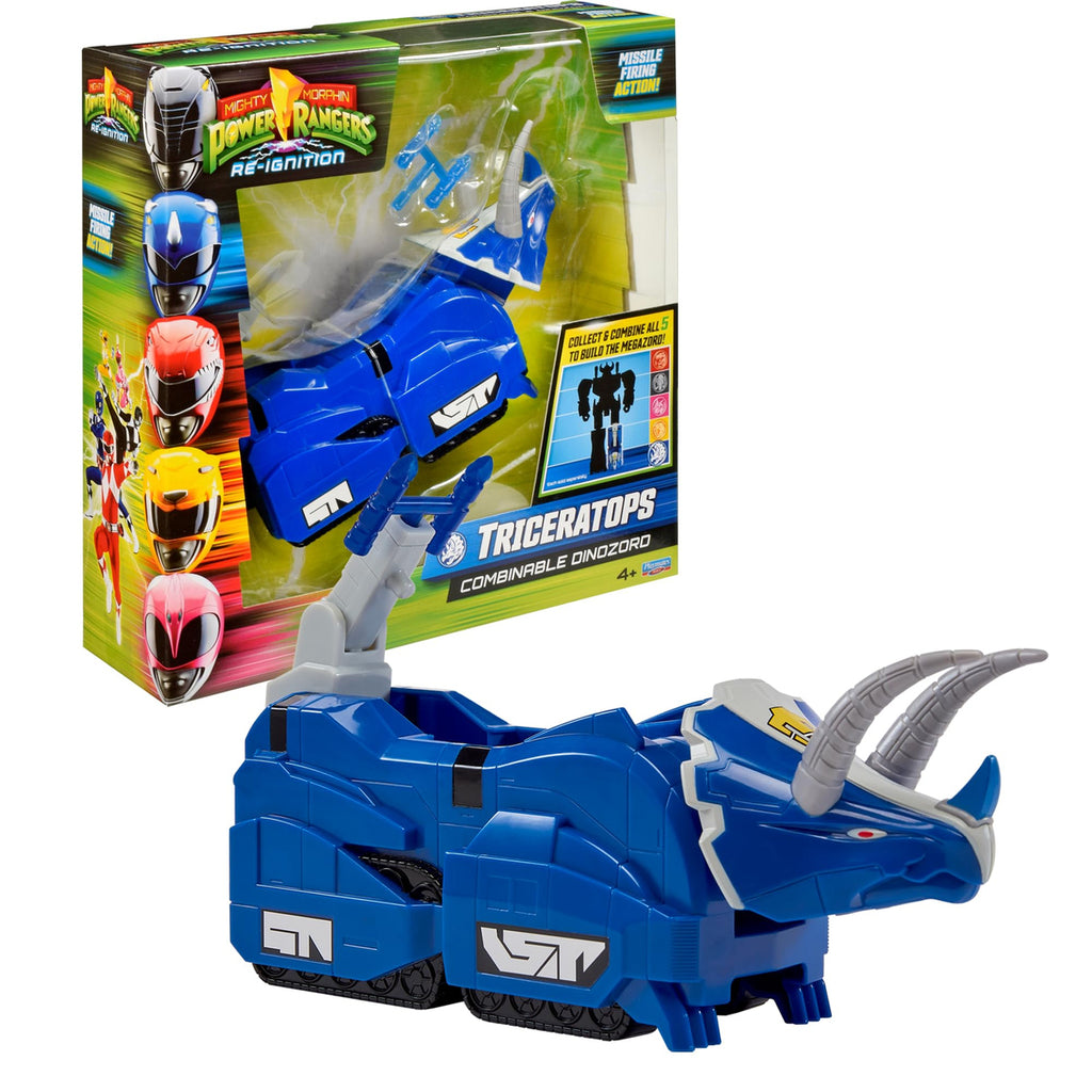 POWER RANGERS Collection Megazord Figurine Articulée et Combinable Zord 20 cm - Tricératops Dinozord