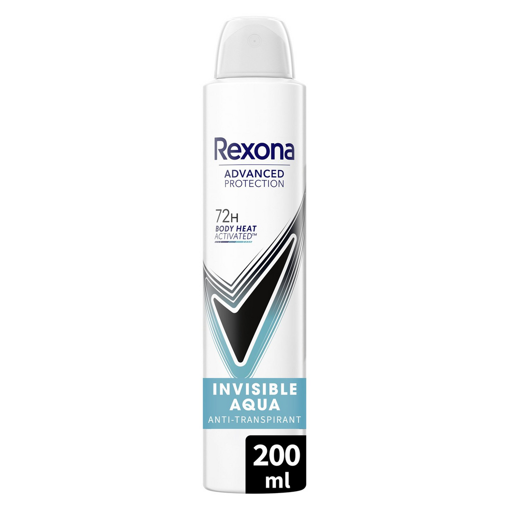 REXONA Invisible Aqua Déodorant Spray Corporel 72 h - 200 mL