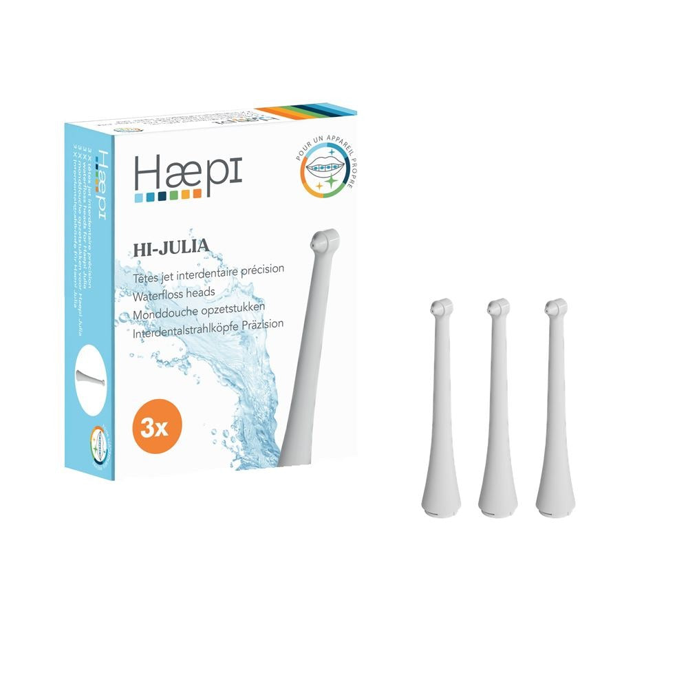 Haepi - Lot de 3 buses de jet d'eau pour brosse à dents électrique sonique - Compatible Haepi Julia