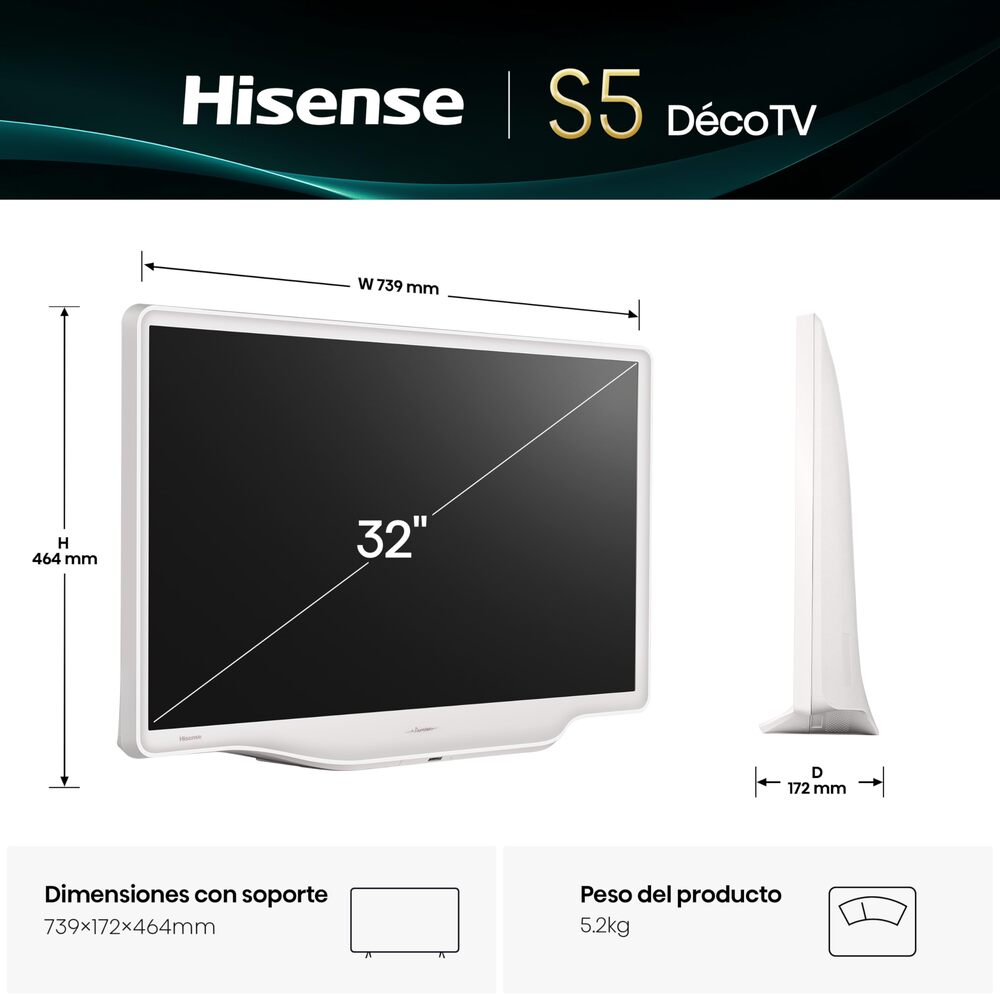 Hisense 32S5Q 2025 Téléviseur LED Connectée - 32 pouces