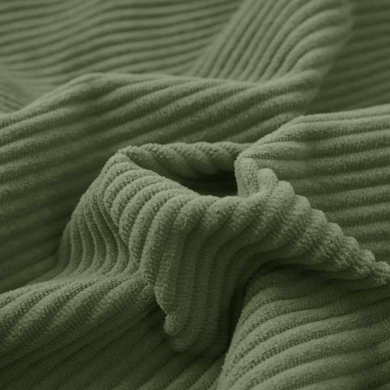 MEROPE, Housse de coussin en velours côtelé polyester, 50x50 cm, vert clair, 1 pack