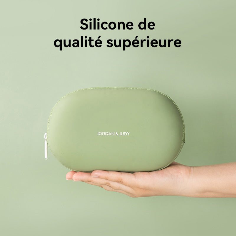 JORDAN&JUDY Trousse de lavage en silicone, sac de rangement imperméable, de grande capacité et portable, Vert