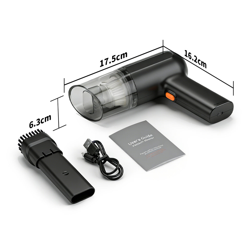 ATSHARK H2216-1 Mini Aspirateur de Voiture, Forte Aspiration de 3000Pa, Portable Sans Fil, Chargement USB 1800mAh, Noir