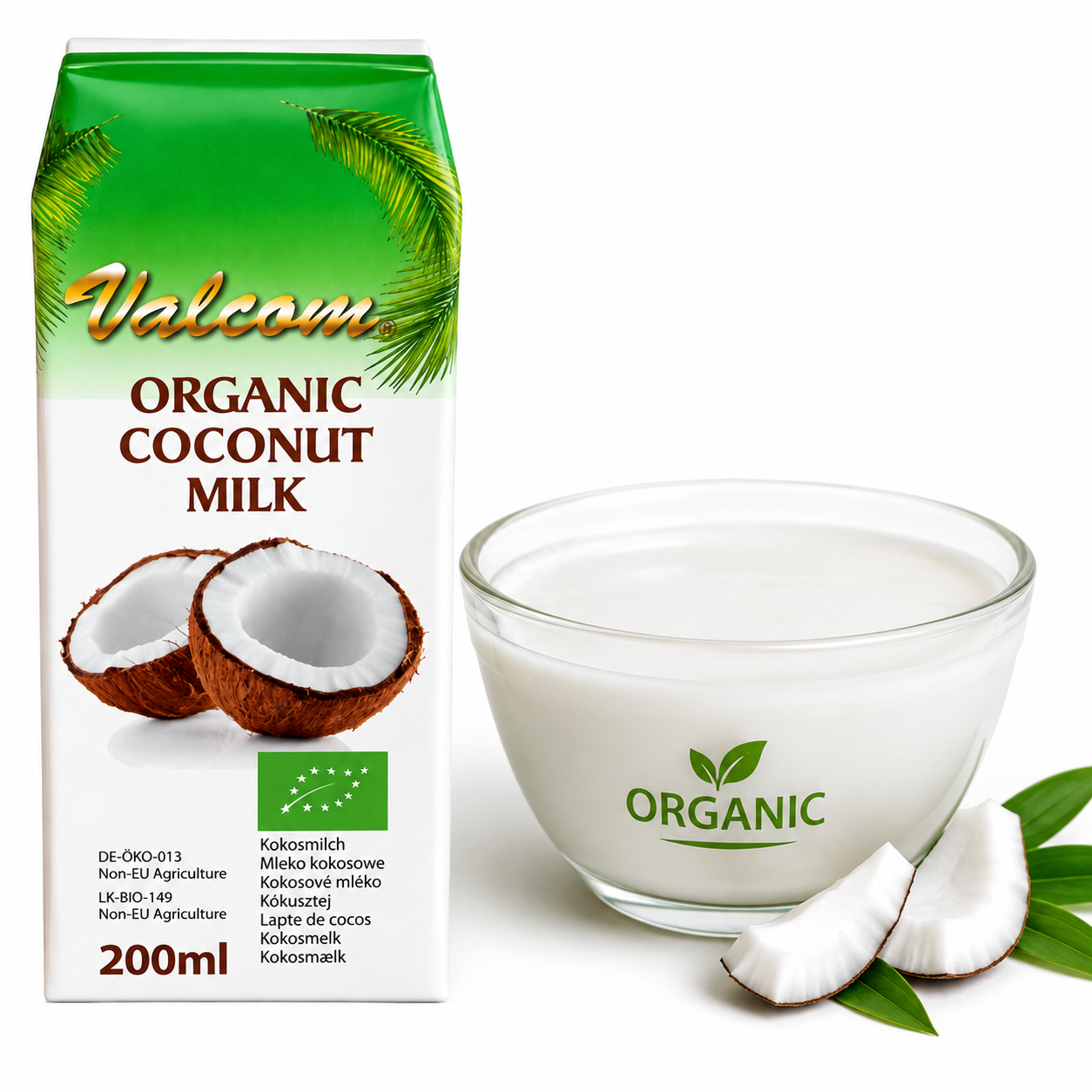 Valcom Lait de coco Bio - 200 ml