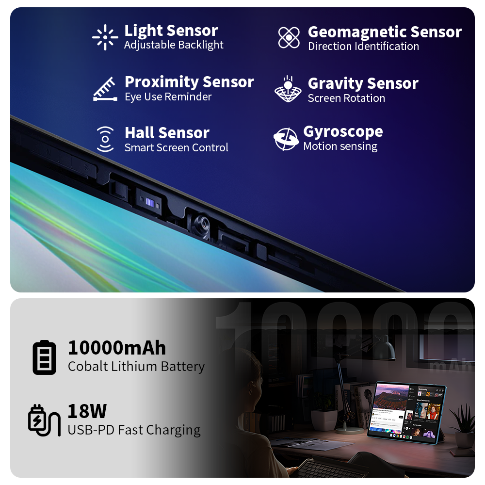 TECLAST T70 Tablette 14 pouces FHD, Helio G99 Octa-core, 20 Go RAM + 256 Go ROM, Android 15, Double SIM 4G LTE, Wi-Fi 5G, 10 000 mAh Charge rapide 18 W, Widevine L1, GPS, Bluetooth 5.2, OTG, Édition 2025