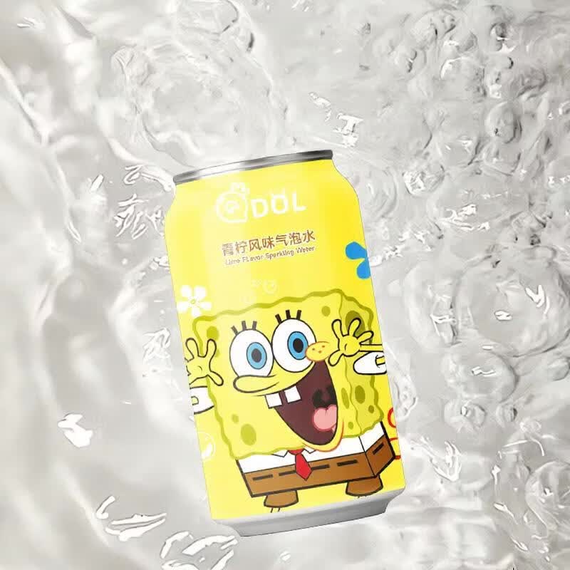 QDOL SpongeBob SquarePants Eau Pétillante Saveur Citron Vert 330 ml * 24