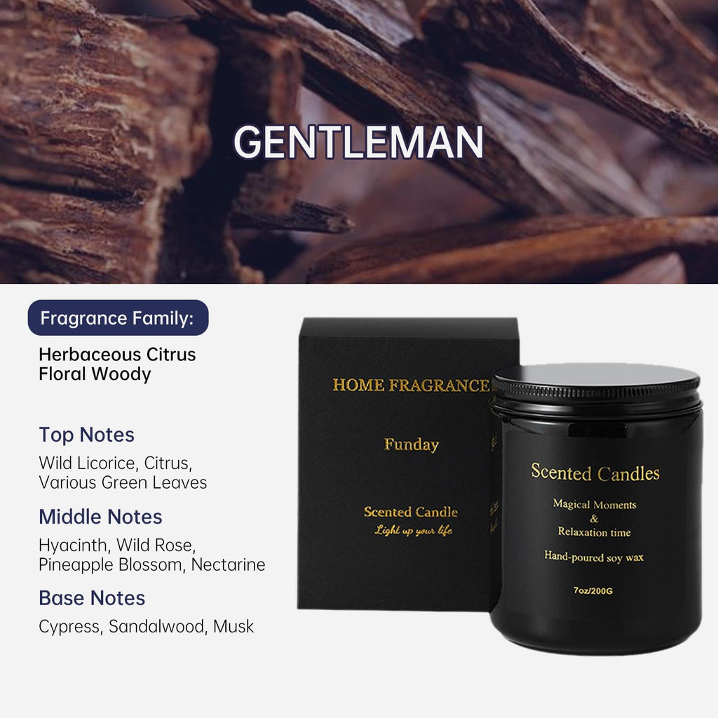 Zooly Bougie parfumée en pot à crème série entièrement noire - Senteur Gentleman, 200 g, 1 pièce