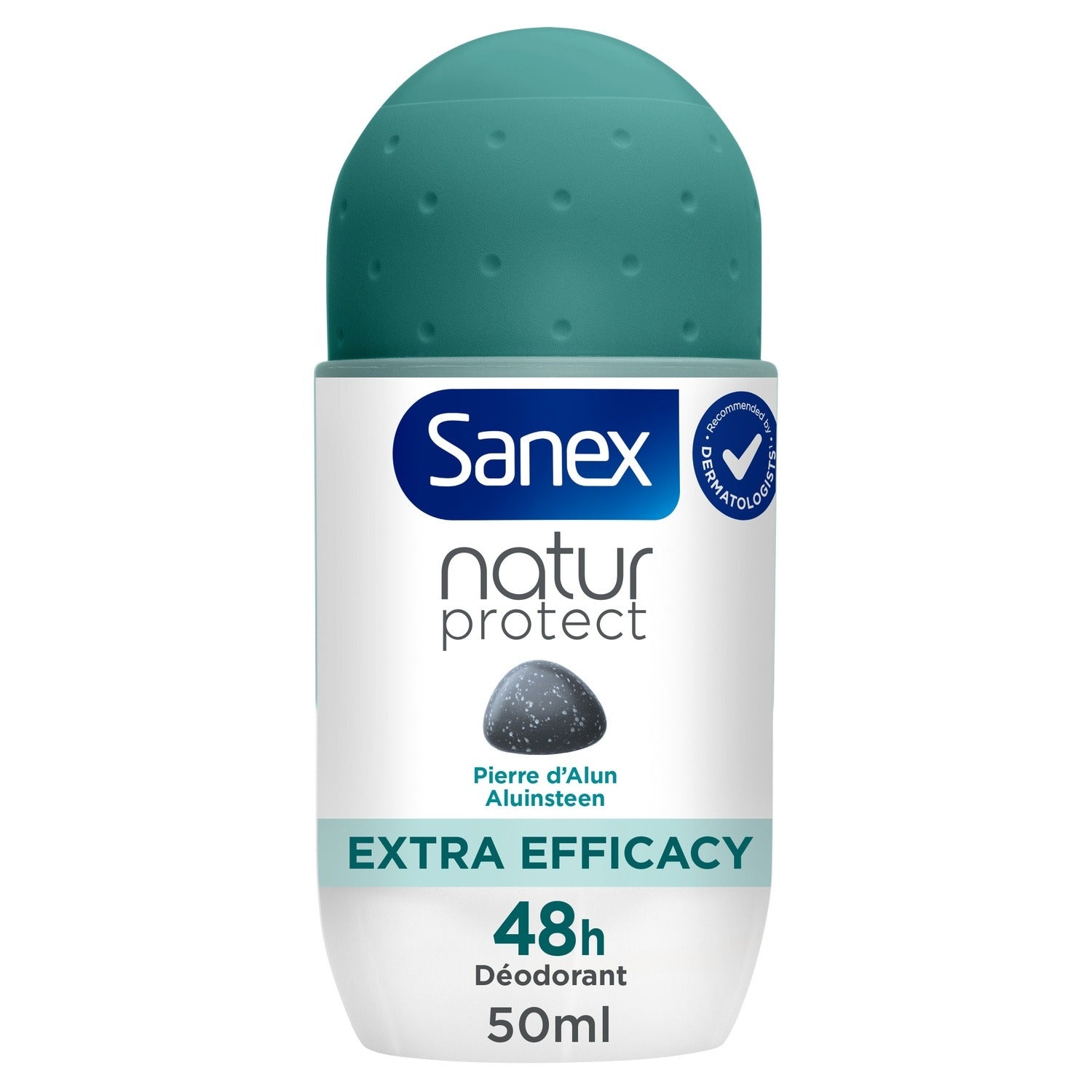 Sanex Déodorant bille Anti-odeurs Pierre d'Alun 48h Natur Protect 50 ml