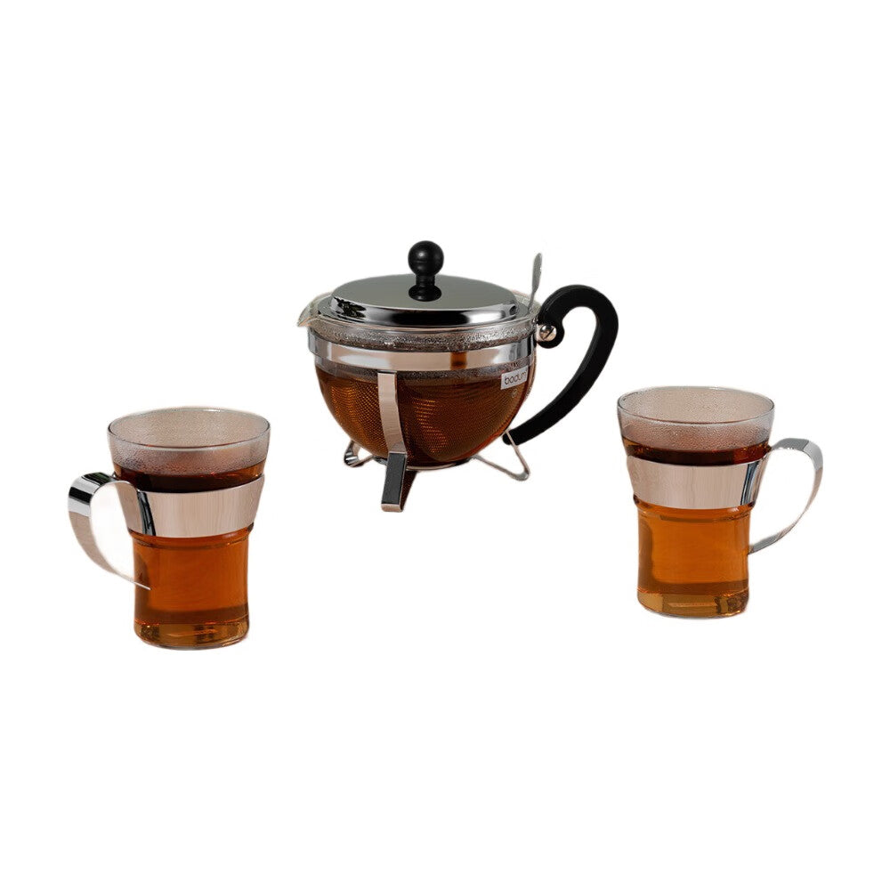 Bodum Chambord Théière avec filtre et couvercle en acier inoxydable - 1 L