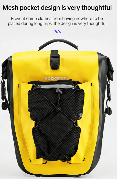 Sac de selle de vélo imperméable 30 L, sacoches de vélo à grande capacité pour VTT, vélo de route et vélo électrique, voyage et trajet quotidien, noir