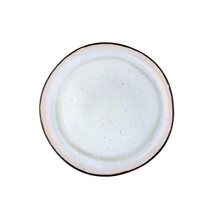 BJÖRN IRIS Lot de 2 plateaux de service blanc ivoire - Ø 32 cm