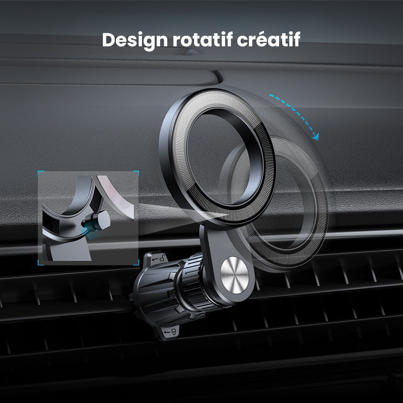 Support de téléphone de voiture magnétique A2C, clip de ventilation, aimant N52 magnétique puissant, double verrouillage stable, rotation à 360°, support de téléphone universel, M10M-AV6S