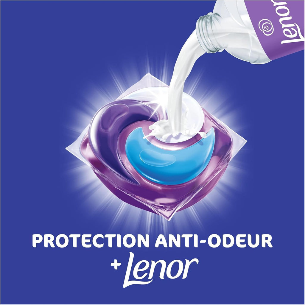 Dash 2-en-1 Tablettes de protection anti-odeurs, Fleur de Monoi, 28 doses