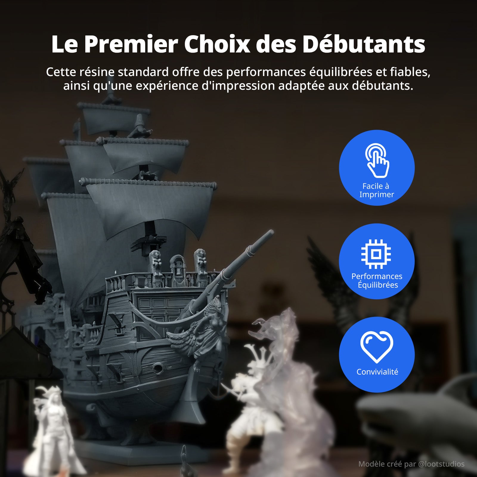 Résine Standard Anycubic 405nm UV à Durcissement Rapide pour Imprimantes 3D LCD/DLP/SLA(Gris, 1 kg)