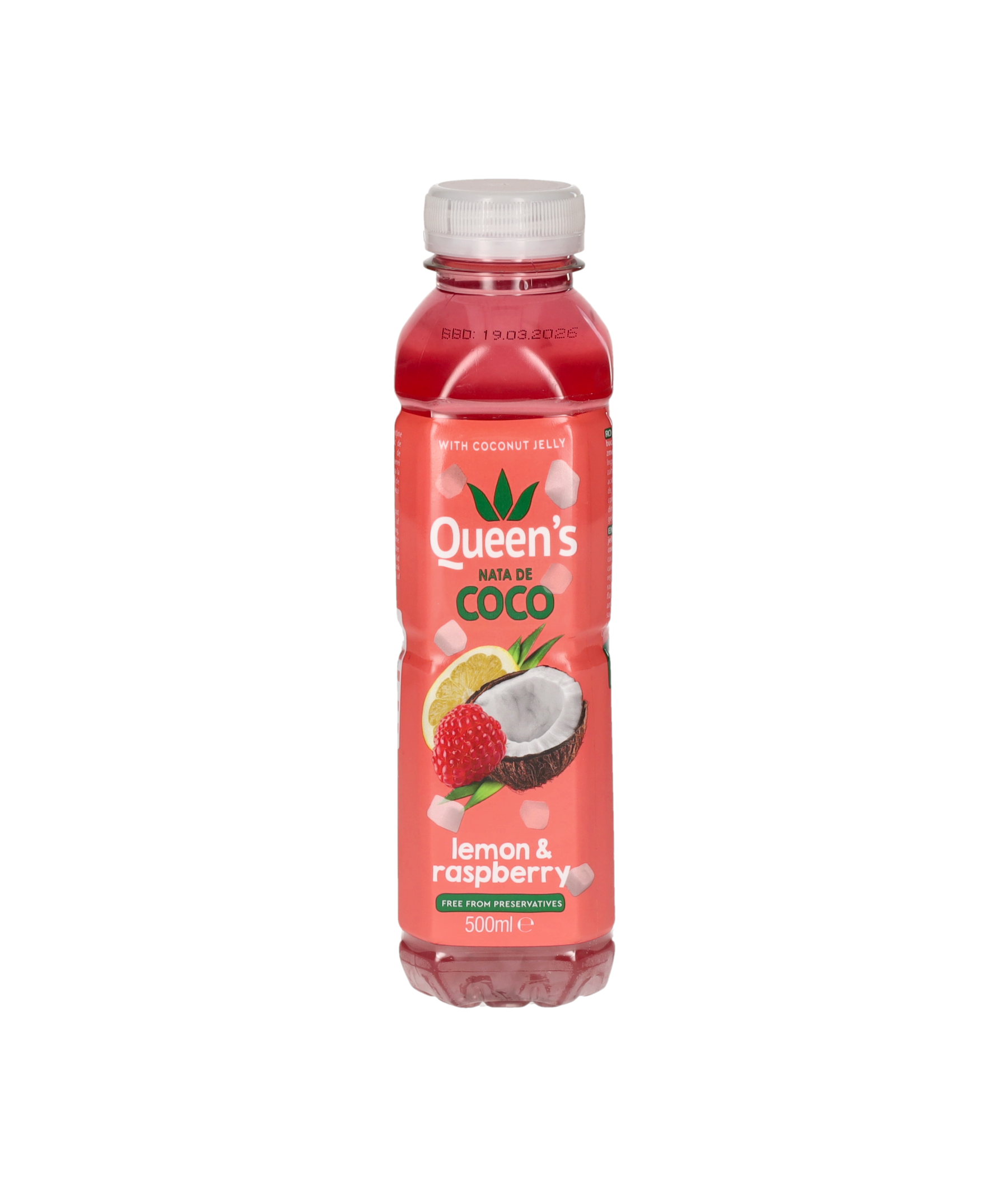 Queens Boisson au citron et framboise avec nata de coco - 500 ml