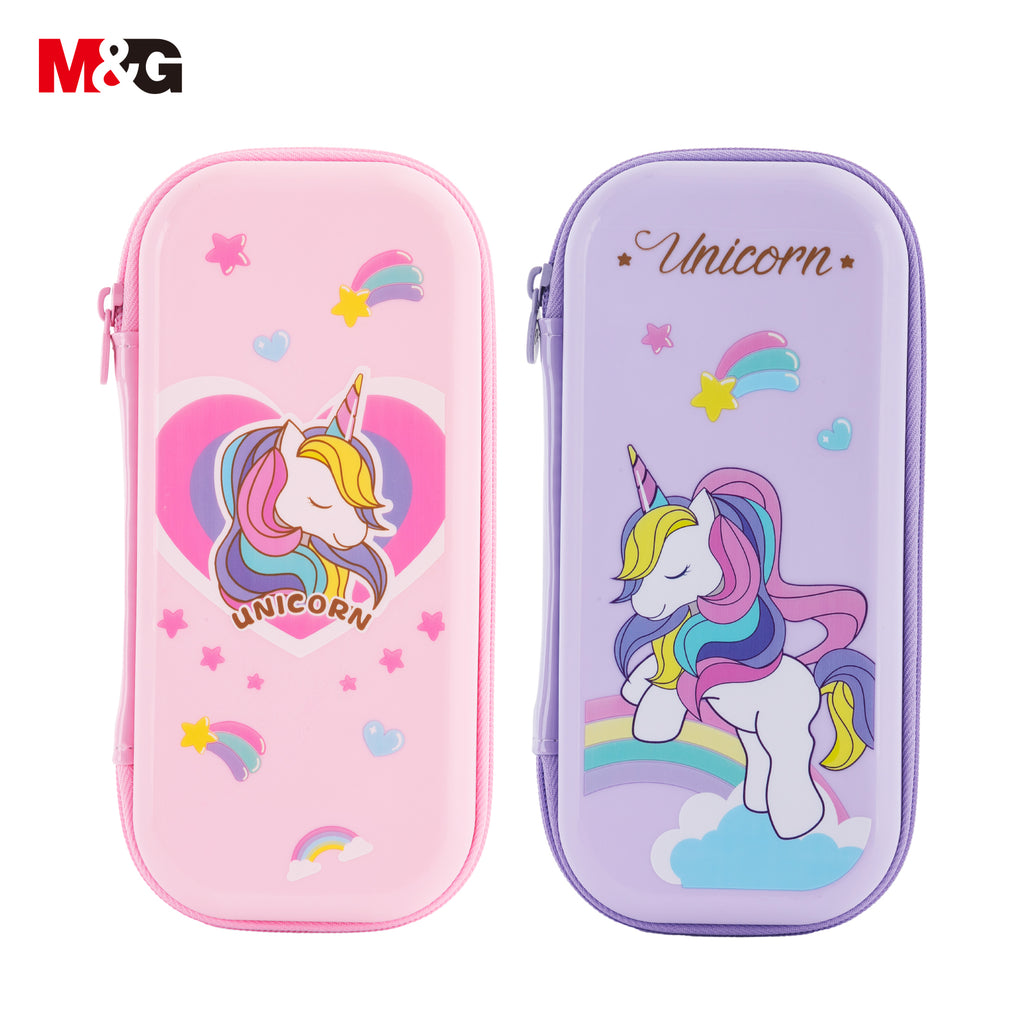 M&G Trousse à crayons licorne, Design mignon, Grande capacité, Pochette à crayons, Sac à crayons portable à main, Organisateur de papeterie scolaire pour filles, Bureau et école, Couleur aléatoire