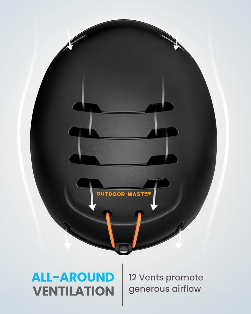 OutdoorMaster Casque de ski enfant MIPS Reindeer pour garçons, filles et adolescents Noir XS