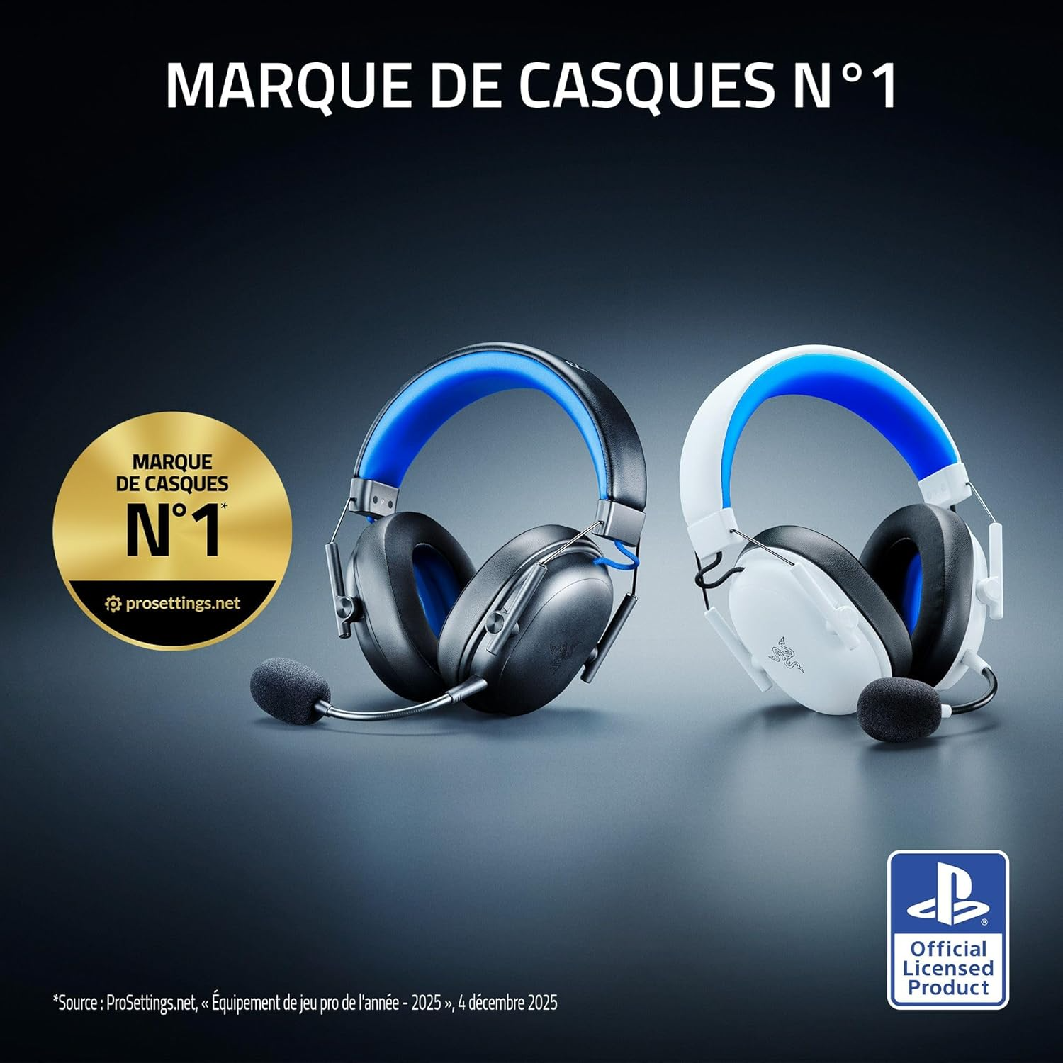 Razer BlackShark V3 X HyperSpeed Casque Gaming sans fil - Licence officielle PlayStation - Noir