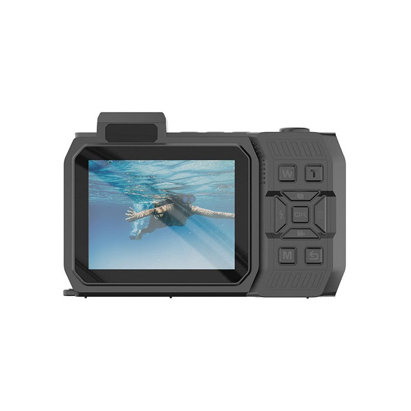 AgfaPhoto Appareil photo numérique compact étanche 24 MP, Zoom numérique 18, Double écran, Vidéo 4K, Noir