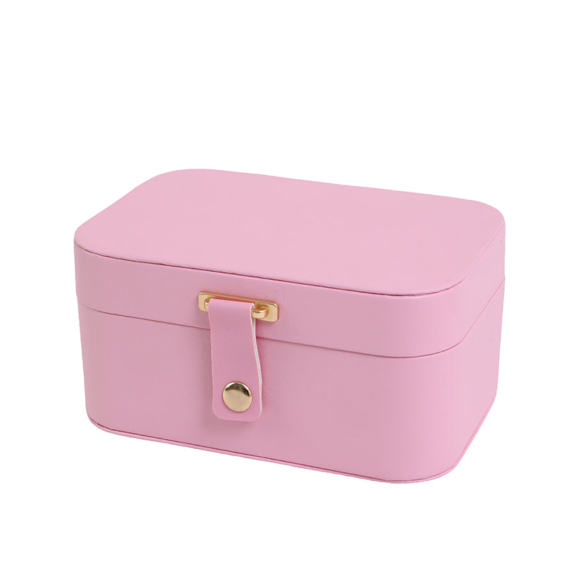 JORDAN&JUDY Boîte à bijoux multicouche, petite boîte à boucles d’oreilles, boîte de rangement pour bagues, boîte à colliers, coffret à bijoux pour boucles d’oreilles - 2 niveaux Rose