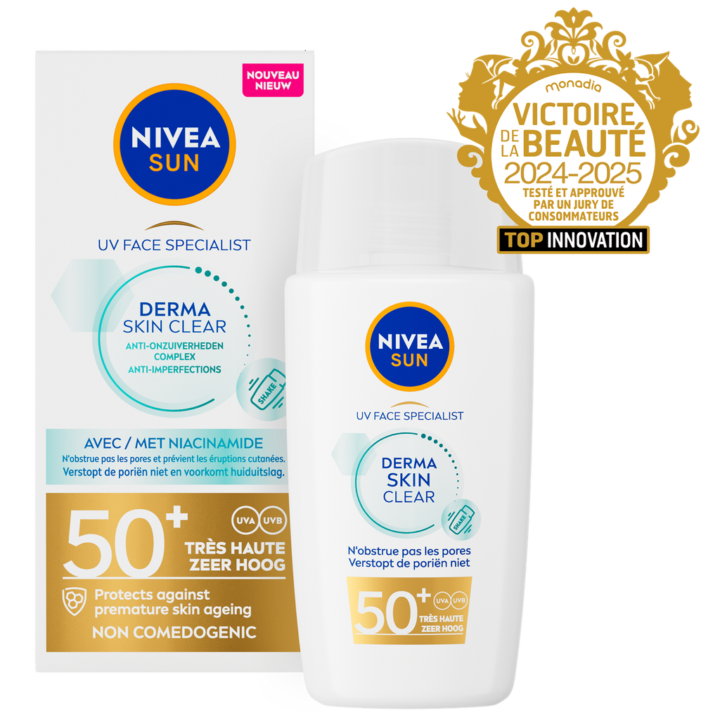 NIVEA SUN Derma Skin Clear Fluide UV visage SPF 50+ - 40 ml