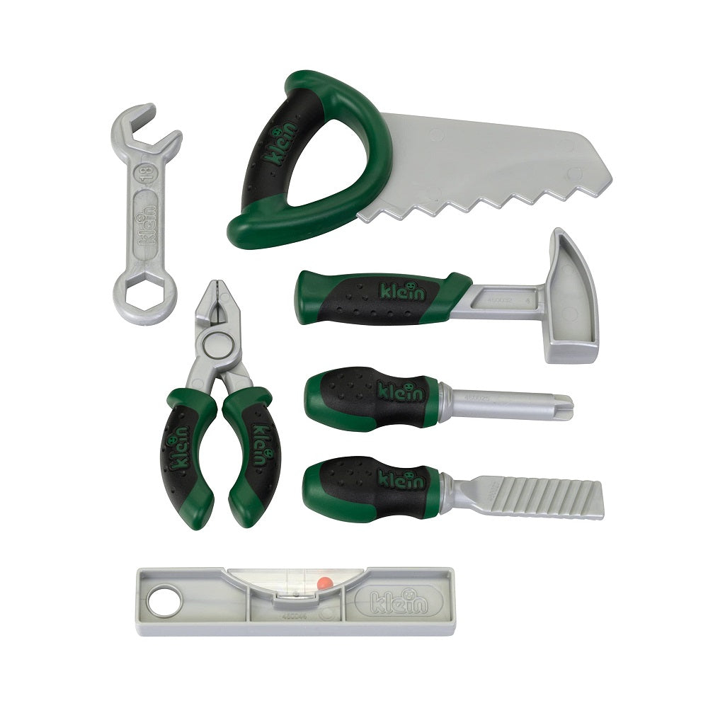 Theo Klein Boîte à outils 8573, Lot de 7 pièces, Stable avec poignée de transport, 30,25 cm x 14 cm x 17,25 cm, Âge 3+