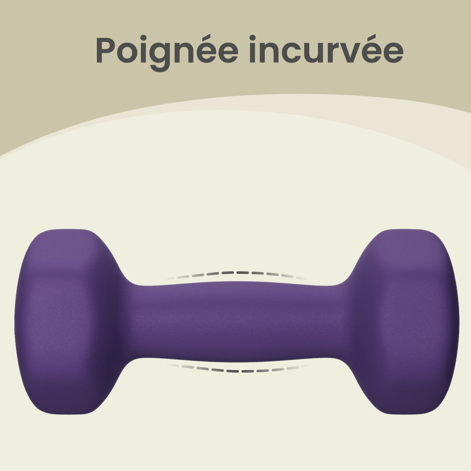 JOYFURNOSLot de 2 haltères, 2 x 2 kg, revêtement en néoprène, Violet