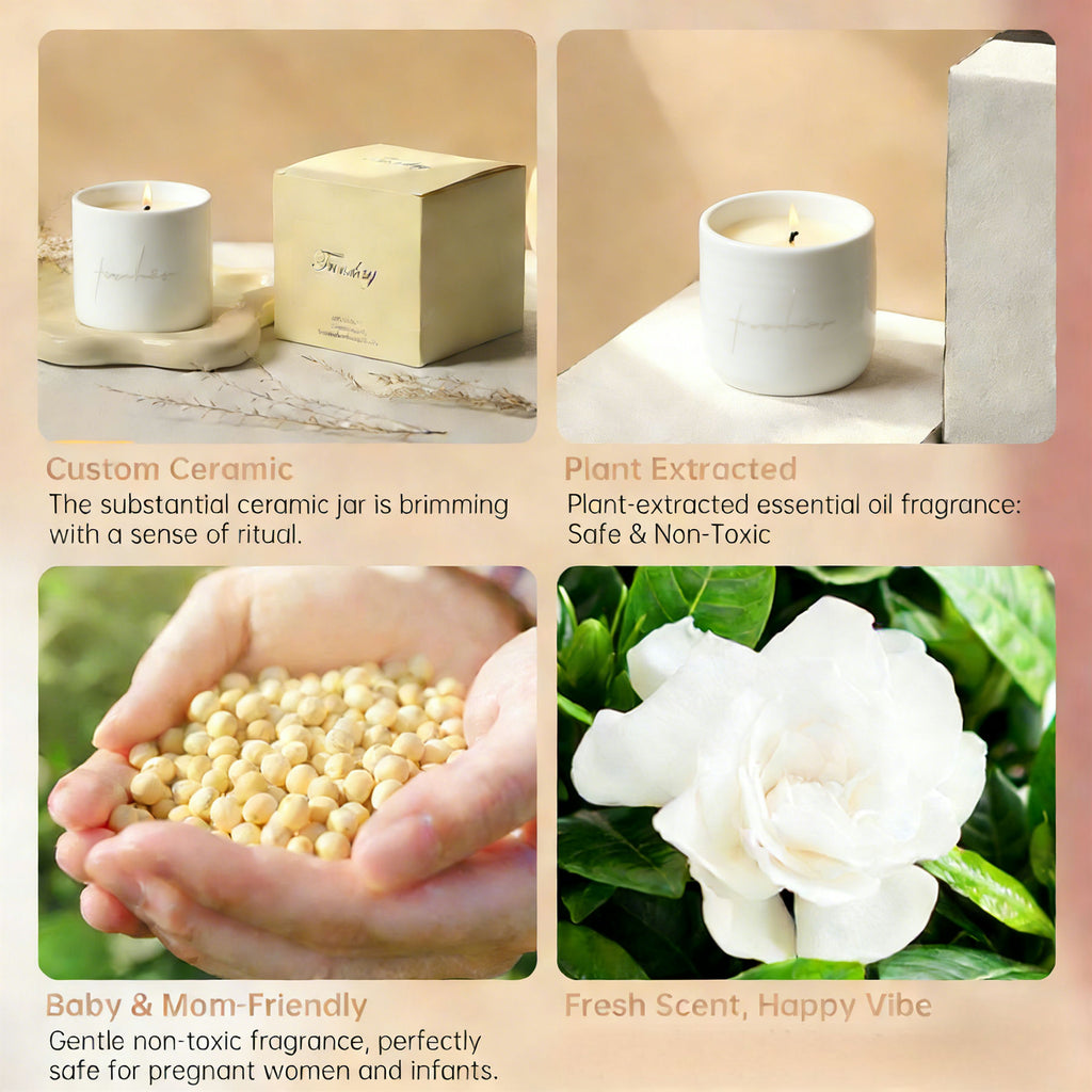 ZOOLY Bougie parfumée avec pot en céramique Dongyang 250 g - Thé blanc Westin