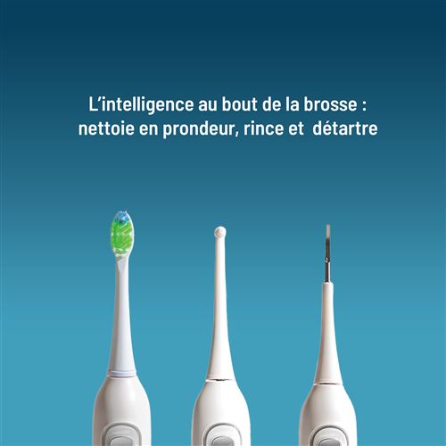 Haepi Julia – Brosse à dents électrique sonique 3-en-1 | Brossage + Jet interdentaire + Nettoyage des gencives | 48 000 vibrations/min | Rechargeable par USB