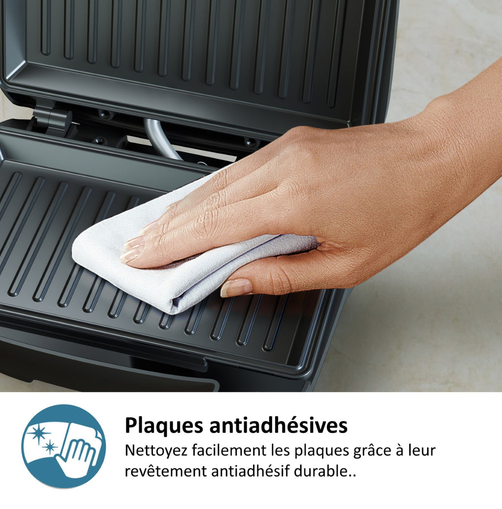 Philips HD2330/90 Série 3000 Appareil à croque-monsieur toaster panini noir 750 W