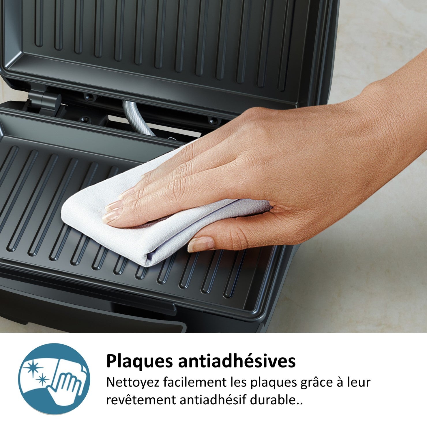 Philips HD2330/90 Série 3000 Appareil à croque-monsieur toaster panini noir 750 W
