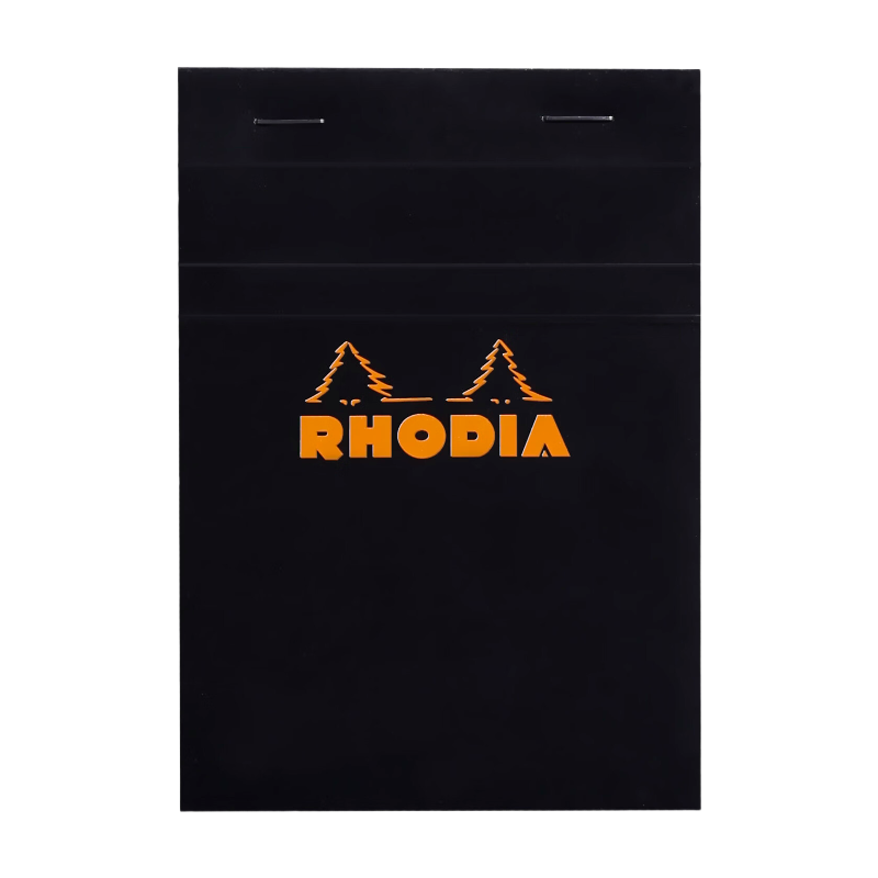CLAIREFONTAINE Bloc agrafé Rhodia BLACK N°13 10,5x14,8 cm 80 feuillets petits carreaux 5x5 80 g