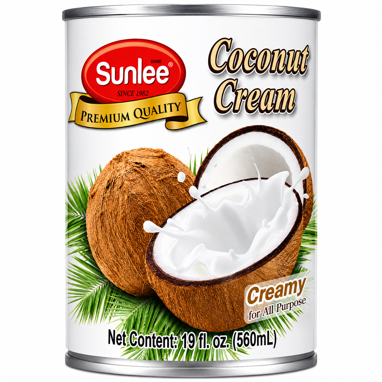 Sunlee Crème de Coco 20-22 % Blanche - Ouverture Facile 400 ml