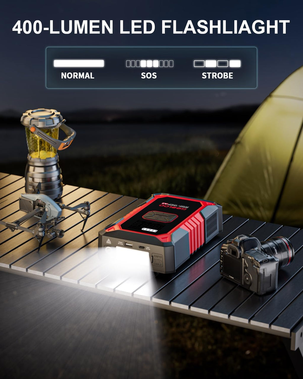 (GOOLOO10) Démarreur de voiture GOOLOO A3 avec batterie externe et compresseur, batterie externe de démarreur de secours 3000 A 150 PSI pour véhicules 12 V (jusqu'à 9,0 L d'essence /