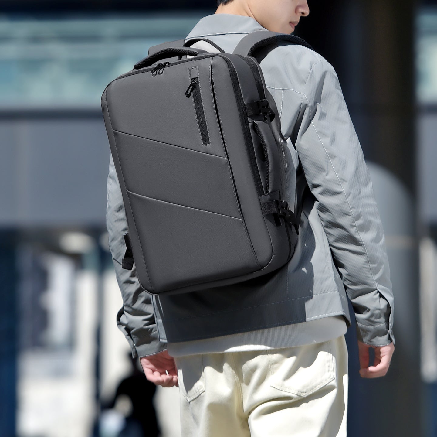 Sac à dos cabine extensible 25 L à 35 L imperméable ordinateur portable de travail sac à dos grande capacité multi-poches sac de voyage de jour pour hommes voyage week-end trajet