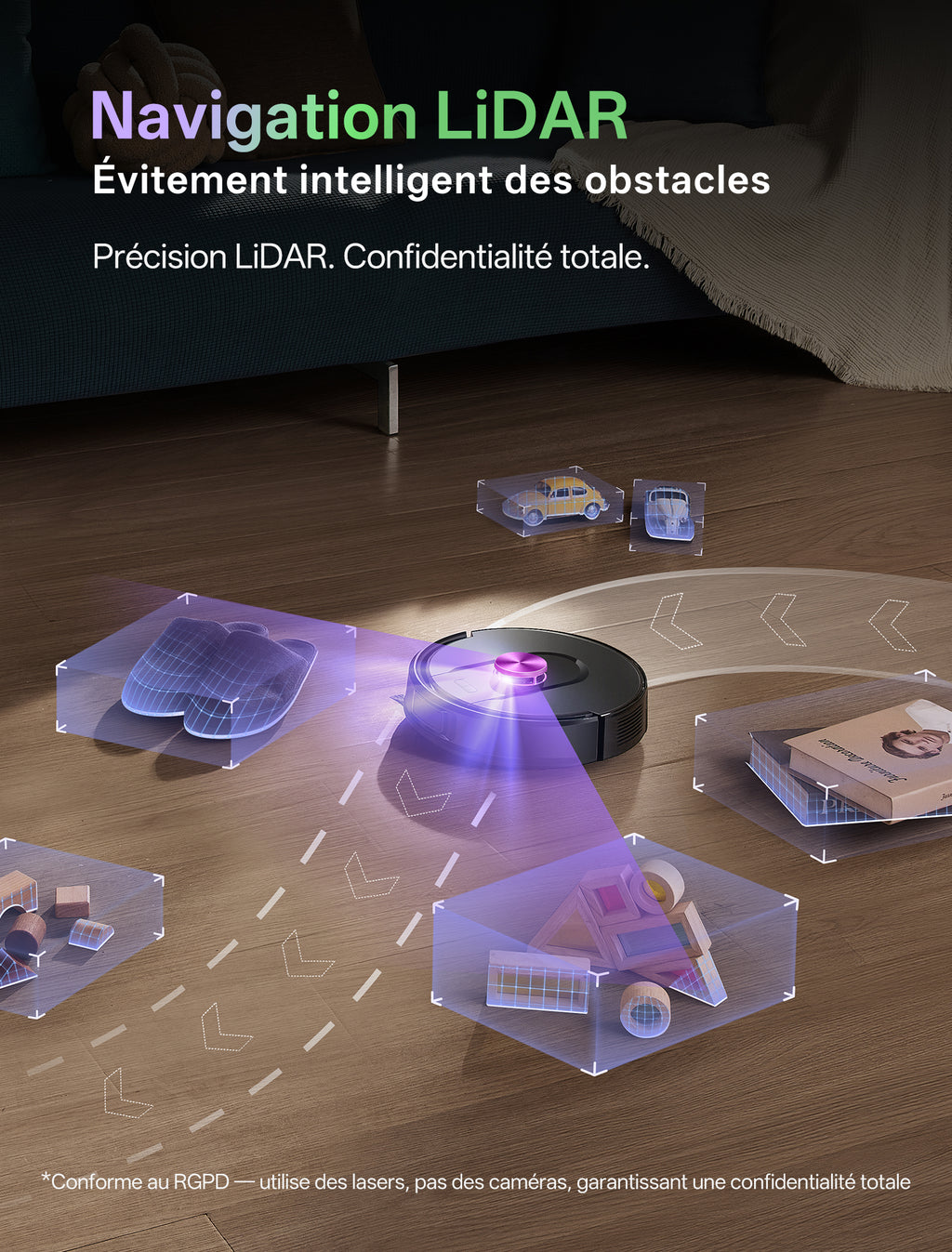 Robot aspirateur et laveur Vactidy W15 avec station de vidage automatique innovante sans sac, respectueux de l'environnement, économique en consommables, navigation LiDAR