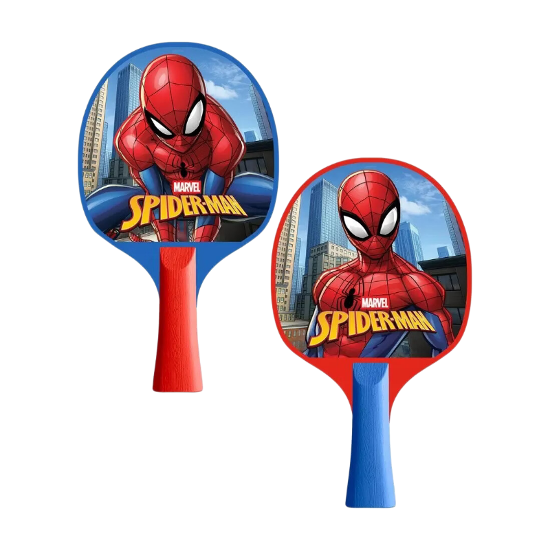 Marvel Set d'apprentissage de ping-pong avec filet, balles et support d'entraînement flexible SPIDERMAN