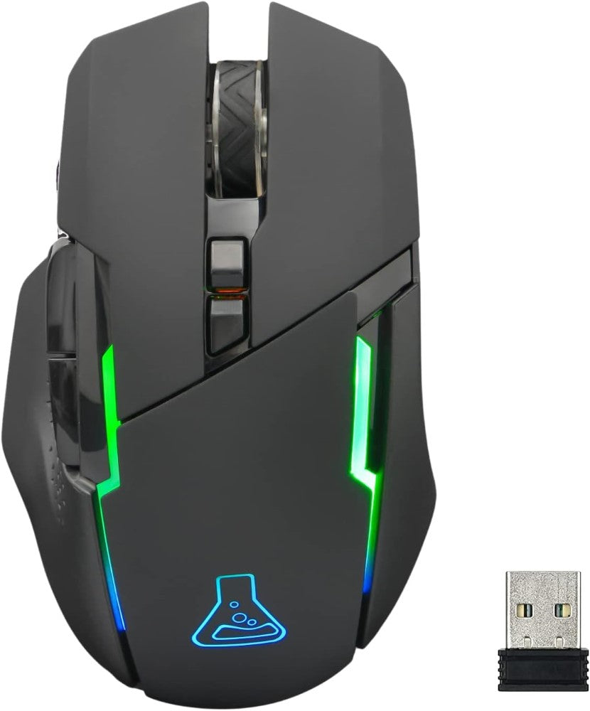 THE G-LAB Kult Caesium Souris gaming sans fil 7200 DPI, 6 boutons, Éclairage RGB, Noir