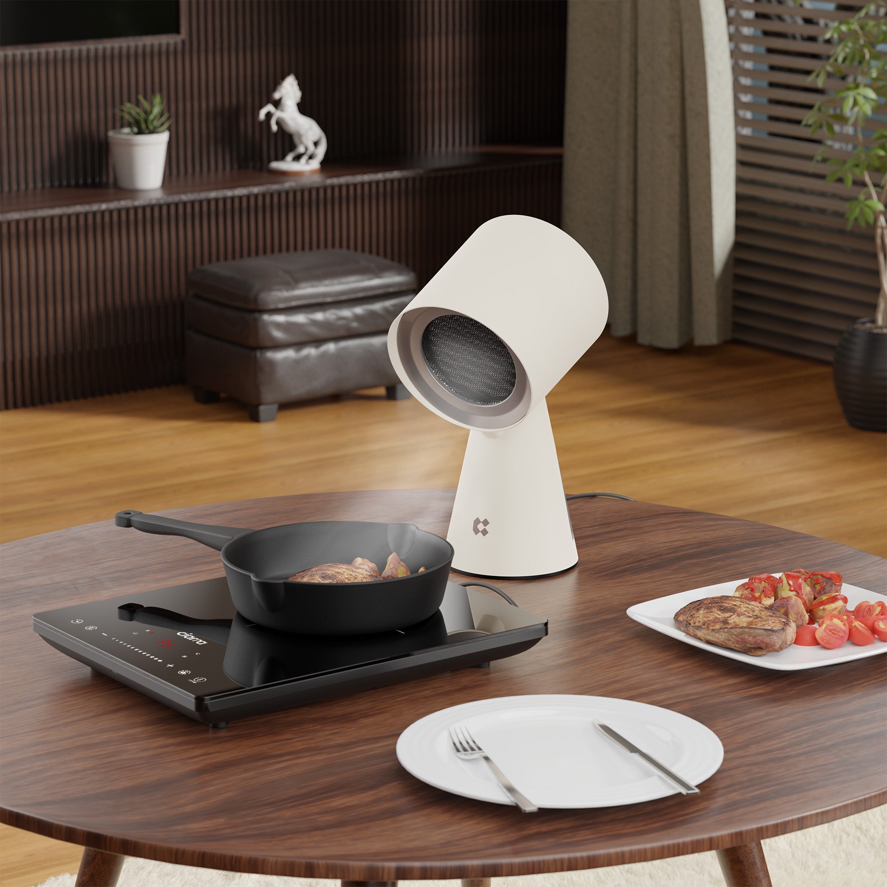 CIARRA Hotte aspirante de table portable Blanc
