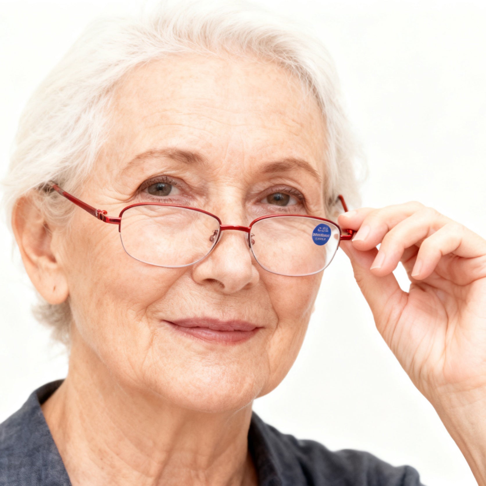 Lunettes de lecture à monture demi-cadre rouge 150d