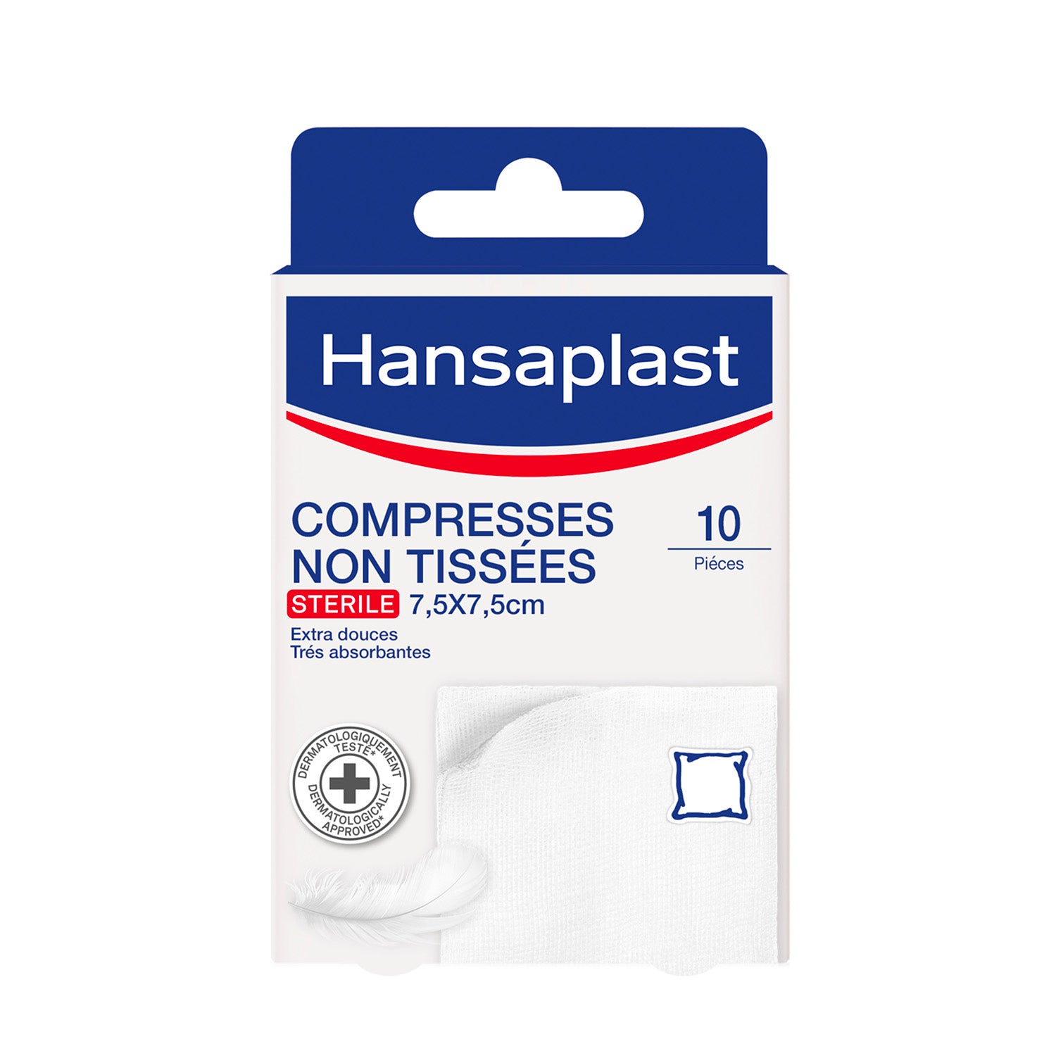 Hansaplast Compresses Plaies Non Tissées 7,5×7,5cm x10