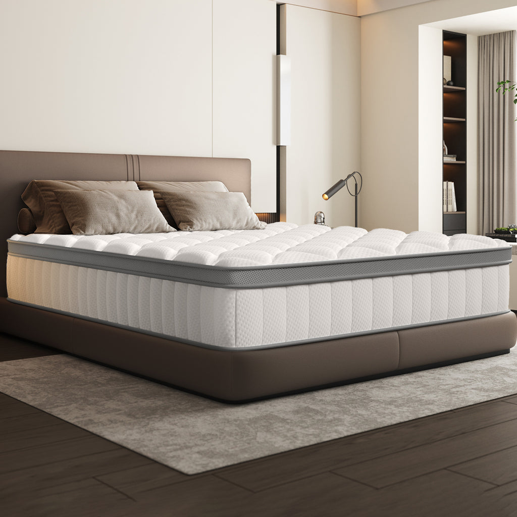 GTIMEX Matelas à ressorts ensachés 7 zones avec drap-housse, 25 cm d'épaisseur, 140 x 190 cm, pour enfants et adultes