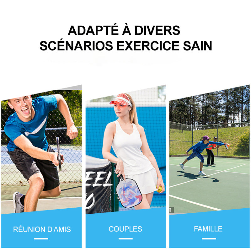 Niupipo Lot de 4 raquettes de pickleball – Fibre de verre, noyau en nid d’abeille en polypropylène, certifié USAPA, conception ultralégère, poignée confortable