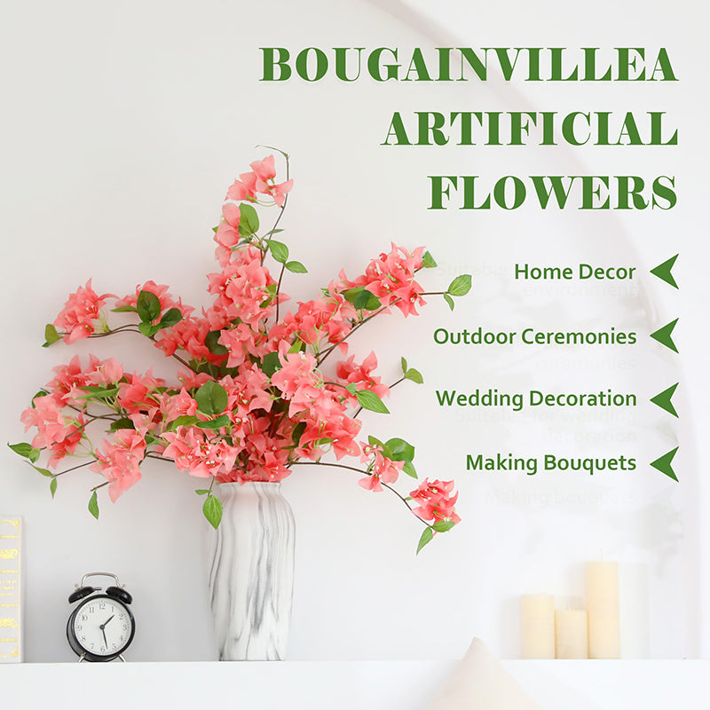 5 pièces 29,52 in / 74,98 cm Fleurs artificielles de bougainvillier branches de faux bougainvillier lianes de fleurs artificielles pour maison, jardin, mariage, fête