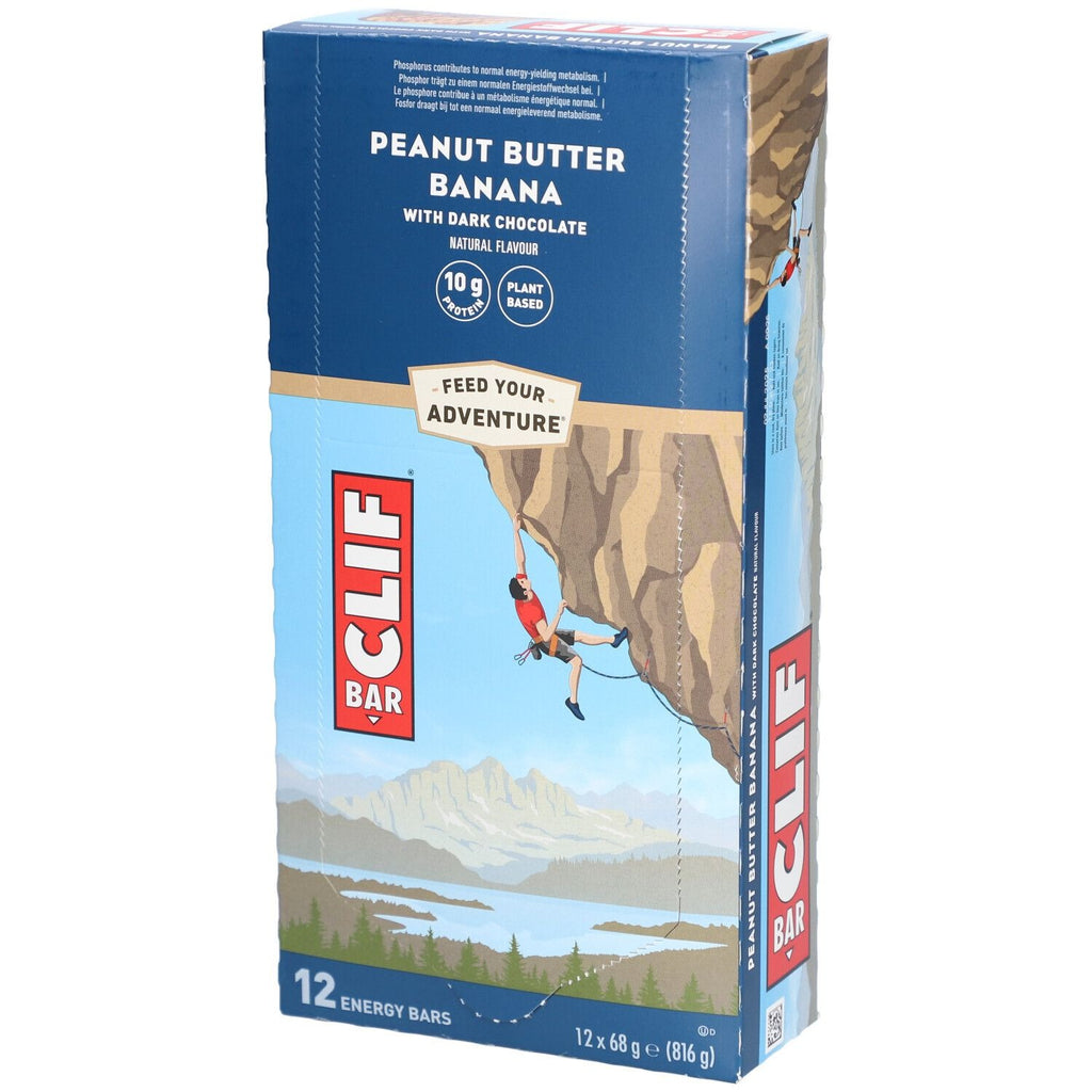 CLIF Bar Barre énergétique beurre de cacahuète banane, 12 x 68 g