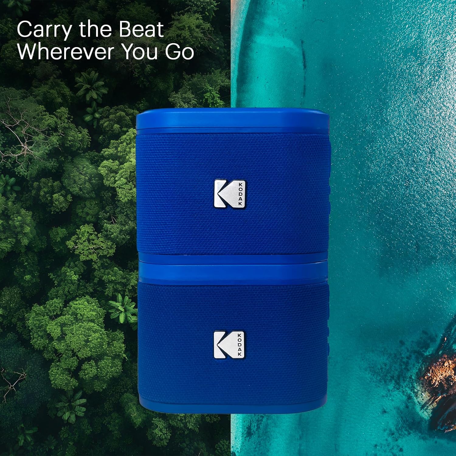 Kodak Soundbrix Lot de 2 enceintes Bluetooth - Bleu