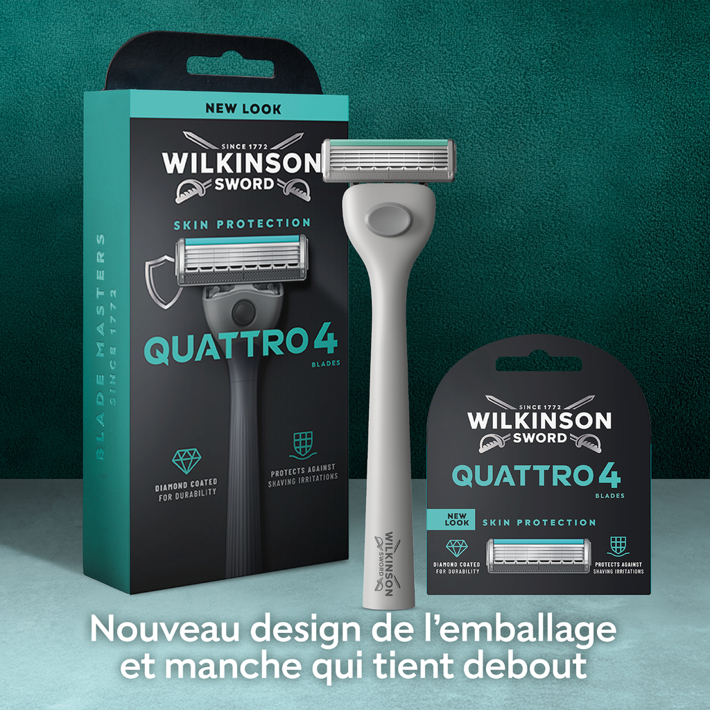 Wilkinson Sword Lames de Rasoir Quattro Titanium Sensitive x4